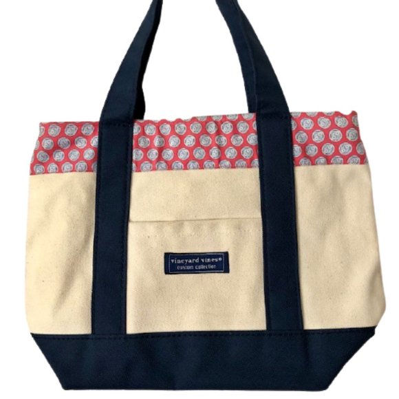 Vineyard Vines Cotton Canvas Custom Collection Lined Mini Tote - Picture 1 of 6